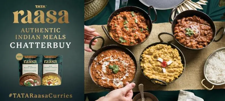 Apply for a FREE TATA Raasa Authentic Indian Meals Chatterbuy Pack – 500 Available!